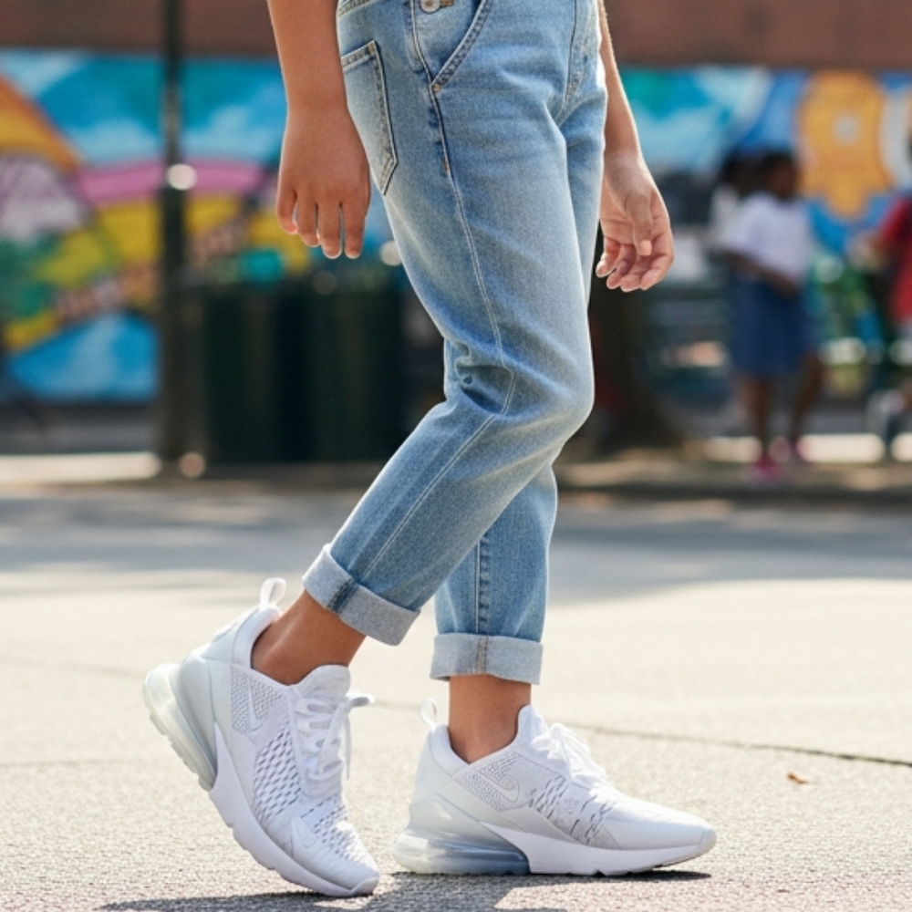 Nike Air Max 270 (GS) Triple White - 6.5Y (Fits Women’s 8) - W/ Box!
